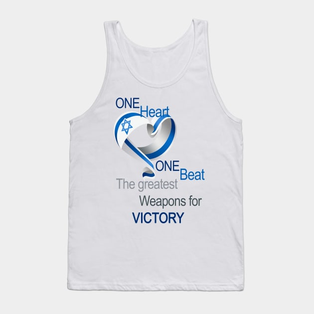 One Heart One Beat - Shirts in solidarity with Israel Tank Top by Fashioned by You, Created by Me A.zed